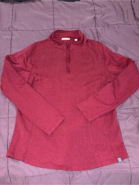 Women's Half-Zip Medium Maroon Organic Cotton Tasc